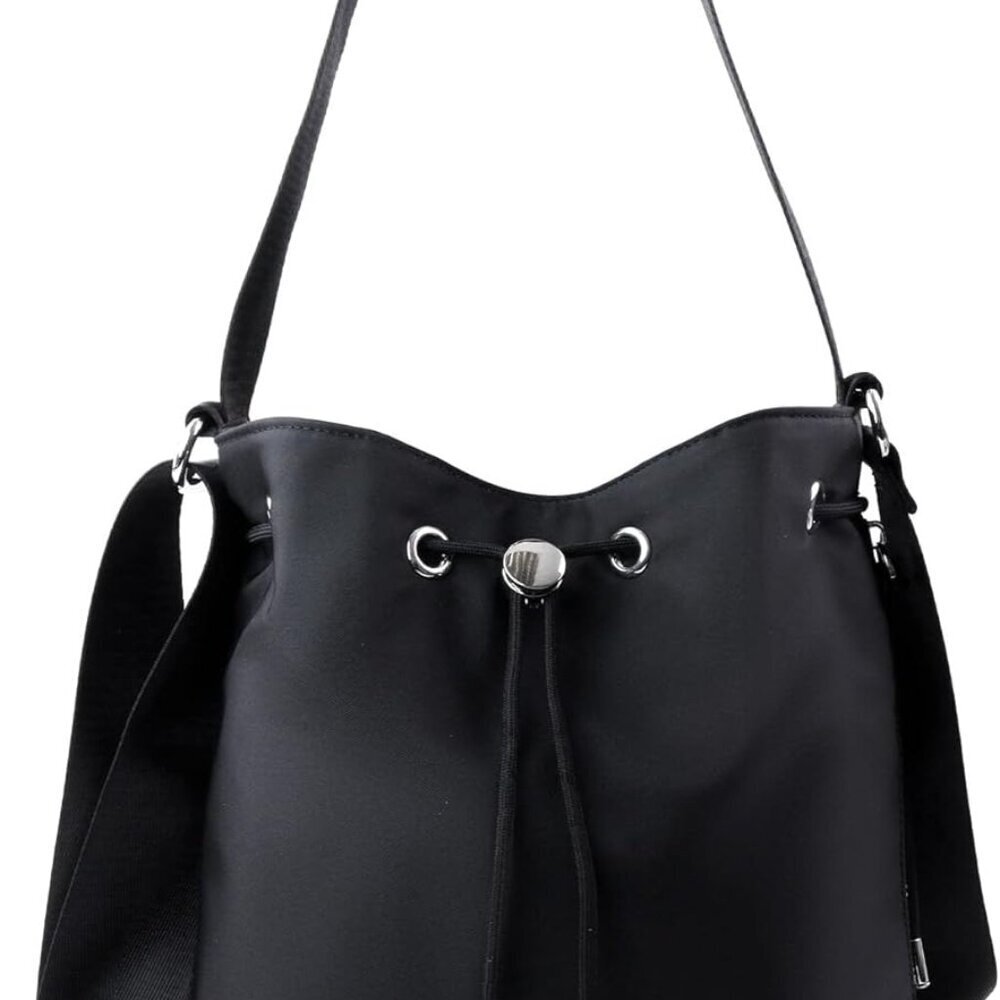 Waterproof Nylon Drawstring Bucket Crossbody Bag … - image 1